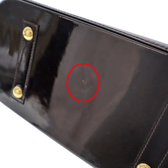 Louis Vuitton Alma Handbag Vernis Amaranth Purple Wine Brown Leather - Picture 6 of 9